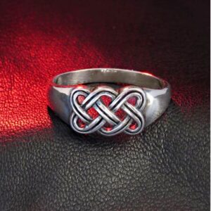 14 Kt Hallmark Real Solid White Gold Celtic Knot Ethnic Ring Size 5-10