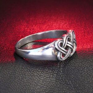 14 Kt Hallmark Real Solid White Gold Celtic Knot Ethnic Ring Size 5-10
