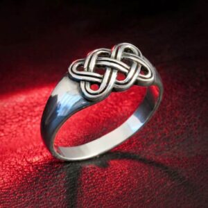 14 Kt Hallmark Real Solid White Gold Celtic Knot Ethnic Ring Size 5-10
