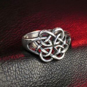 14 Kt Hallmark Real Solid White Gold Celtic Knot Ethnic Ring Size 5-10