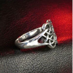 14 Kt Hallmark Real Solid White Gold Celtic Knot Ethnic Ring Size 5-10