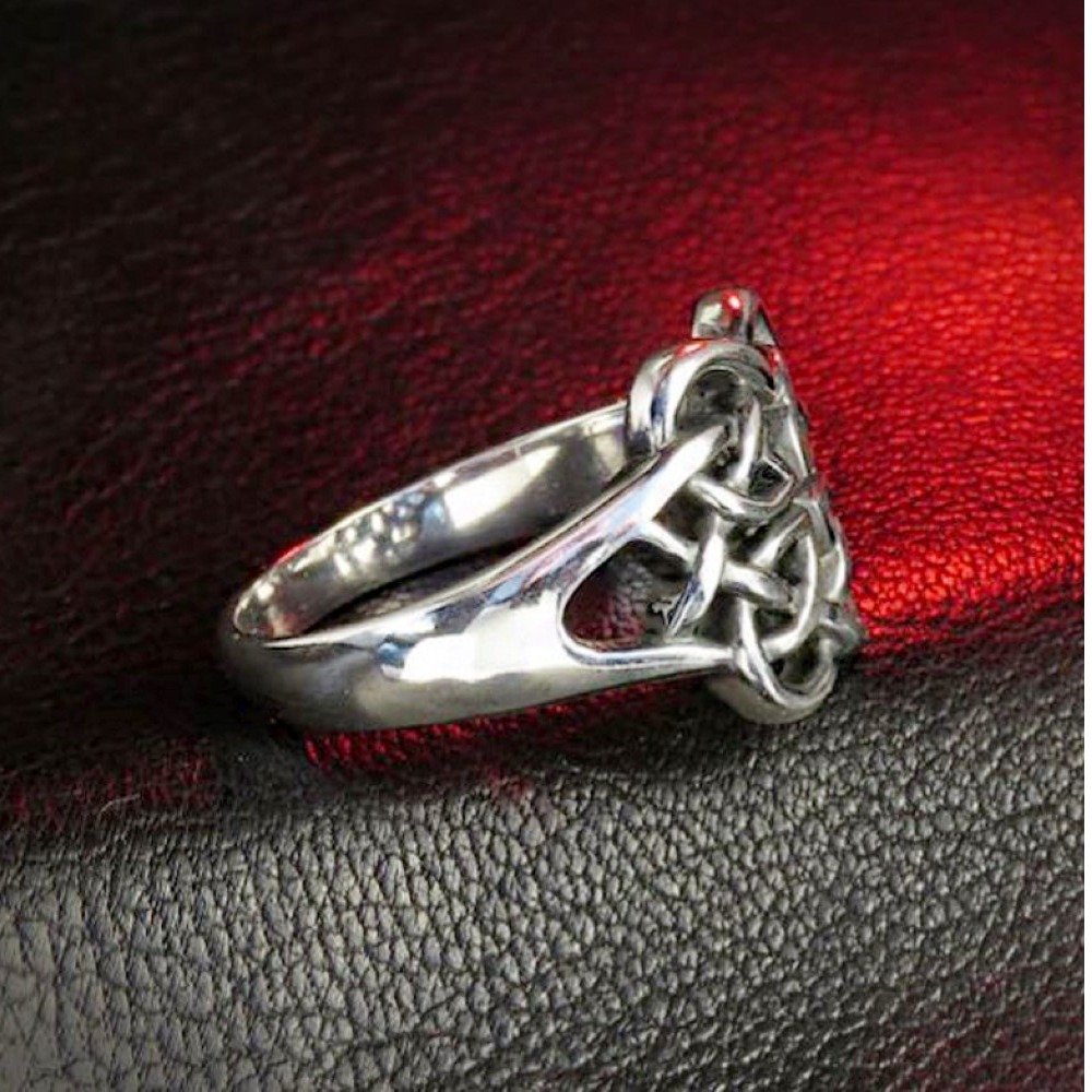 14 Kt Hallmark Real Solid White Gold Celtic Knot Ethnic Ring Size 5-10 - Image 3