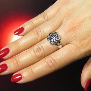 14 Kt Hallmark Real Solid White Gold Celtic Knot Ethnic Ring Size 5-10