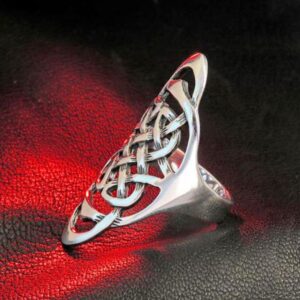 14 Kt Hallmark Real Solid White Gold Celtic Knot Ethnic Ring Size 5-10
