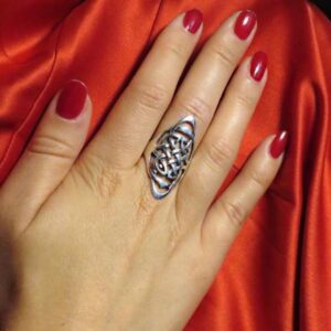 14 Kt Hallmark Real Solid White Gold Celtic Knot Ethnic Ring Size 5-10