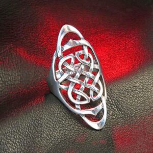 14 Kt Hallmark Real Solid White Gold Celtic Knot Ethnic Ring Size 5-10