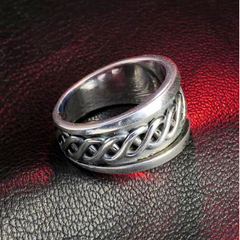 14 Kt Hallmark Solid White Gold Celtic Knot Braided Ring Size 5-10 - Image 3