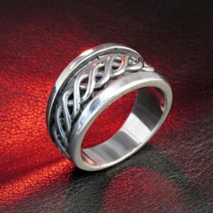 14 Kt Hallmark  Solid White Gold Celtic Knot Braided Ring Size 5-10