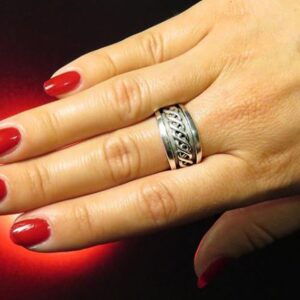14 Kt Hallmark  Solid White Gold Celtic Knot Braided Ring Size 5-10