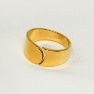 22 Kt Hallmark  Solid Yellow Gold Adjustable Open Band Ring Size 6-10