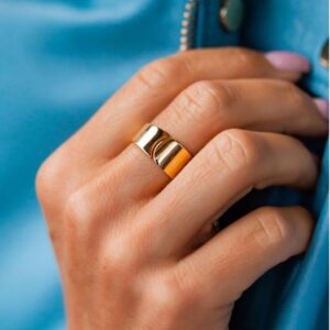 22 Kt Hallmark  Solid Yellow Gold Adjustable Open Band Ring Size 6-10