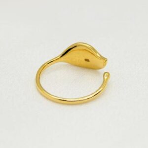 18 Kt Hallmark  Solid Yellow Gold Open Leaf Stacking Ring Size 5-10