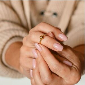 22 Kt Hallmark Real Solid Yellow Gold Open Ball Phalanx Ring Size 5-10