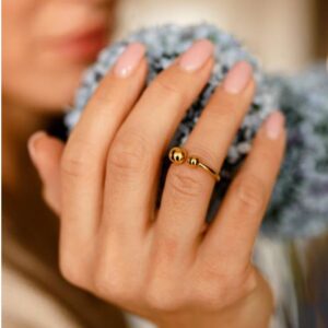 22 Kt Hallmark Real Solid Yellow Gold Open Ball Phalanx Ring Size 5-10