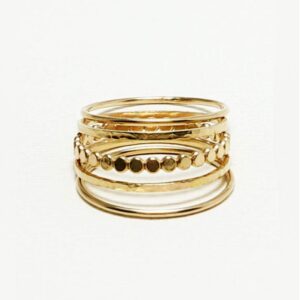 18 Kt Hallmark   Yellow Gold Set of 5 Stacking Women Ring Size 6-9