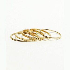 18 Kt Hallmark   Yellow Gold Set of 5 Stacking Women Ring Size 6-9