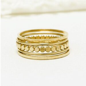 18 Kt Hallmark   Yellow Gold Set of 5 Stacking Women Ring Size 6-9