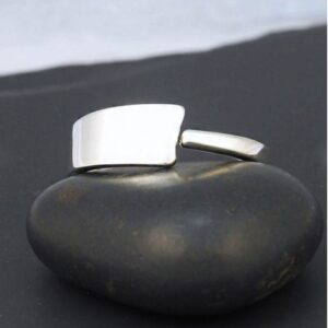 14 Kt Hallmark Real Solid White Gold Enso Ring Wedding Band Size 6-11