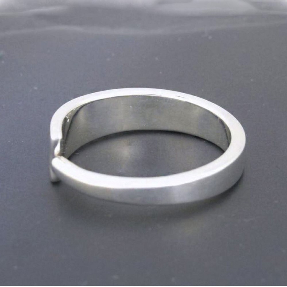 14 Kt Hallmark Real Solid White Gold Enso Ring Wedding Band Size 6-11 - Image 3