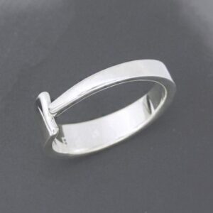 14 Kt Hallmark Real Solid White Gold Enso Ring Wedding Band Size 6-11