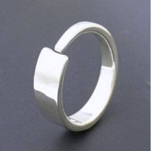 14 Kt Hallmark Real Solid White Gold Enso Ring Wedding Band Size 6-11
