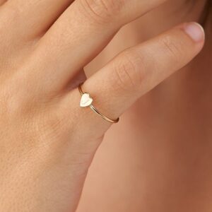 18 Kt Hallmark  Solid Yellow Gold Initial Letter J Heart Ring Size 6-9