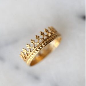 18 Kt Hallmark Real Solid Yellow Gold Tea Time Band Ring Size 6-11