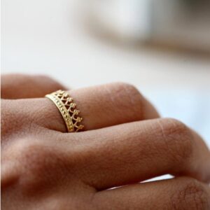 18 Kt Hallmark Real Solid Yellow Gold Tea Time Band Ring Size 6-11