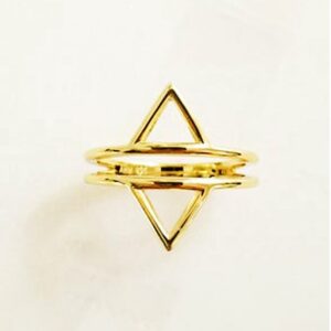 22 Kt Hallmark Real Solid Yellow Gold Triangle Dainty V Ring Size 6-10