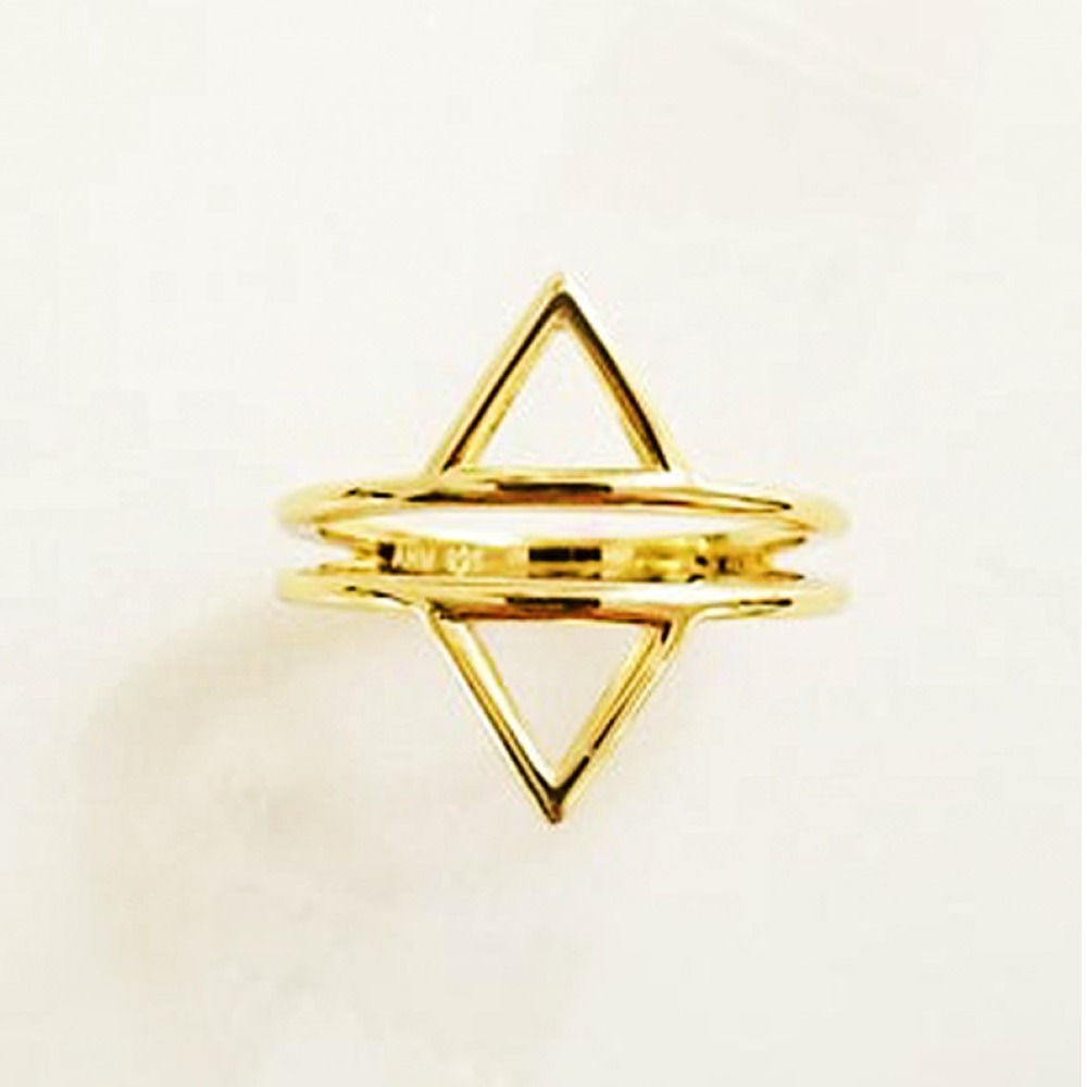 22 Kt Hallmark Real Solid Yellow Gold Triangle Dainty V Ring Size 6-10 - Image 5