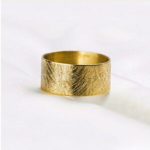 18 Kt Hallmark  Solid Yellow Gold Unique Textured Band Ring Size 6-10
