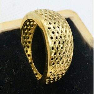 18 Kt Hallmark  Solid Yellow Gold Filigree Woven Vintage Ring Size 6-9