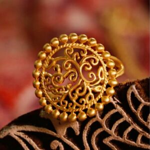 22 Kt  Solid Yellow Gold Recycled Unique Yoga Women'S Ring Size 6-10