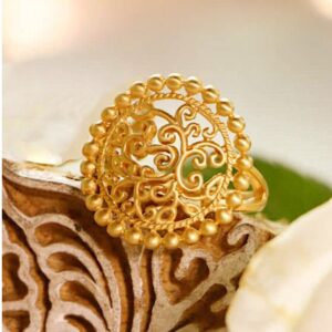 22 Kt  Solid Yellow Gold Recycled Unique Yoga Women'S Ring Size 6-10