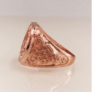 14 Kt Real Solid Rose Gold St. Michael Fighting Dragon Ring Size 8-12