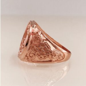 18 Kt Real Solid Rose Gold St. Michael Fighting Dragon Ring Size 8-12