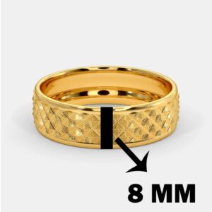 18k yellow gold unique textured diamond pattern terrell band ring