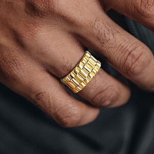 REAL GOLD 18 Kt Solid Yellow Gold Men'S Band Ring 12 Grams Size 8-13