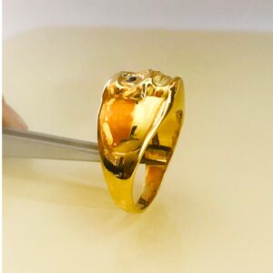 REAL GOLD 18 Kt Solid Yellow Gold Men'S Skull Ring 13 Grams 7-14