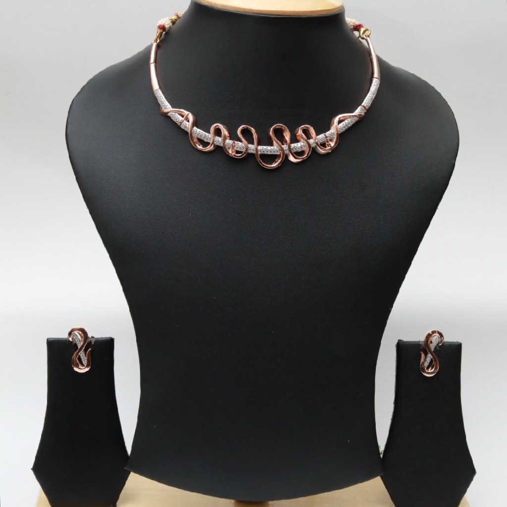 18kt Delicate Diamond Necklace set RNS006