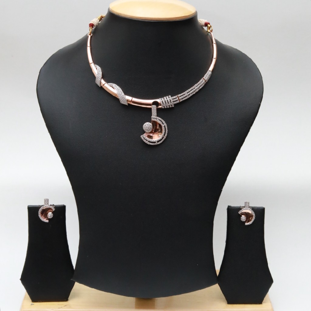 Gold Diamond necklace set 18kt RNS003