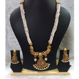 916 Gold Antique Long Necklace Set