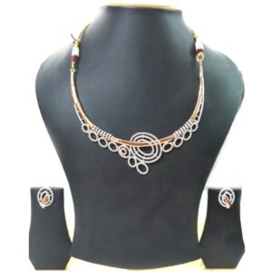 18kt gold delicate diamond necklace set