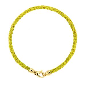 Etru Jewels 925 Silver Round Bracelet in Golden Yellow fabric