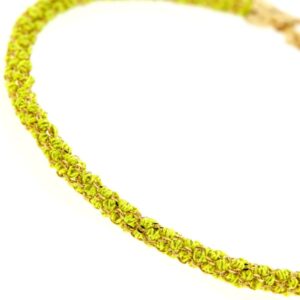 Etru Jewels 925 Silver Round Bracelet in Golden Yellow fabric