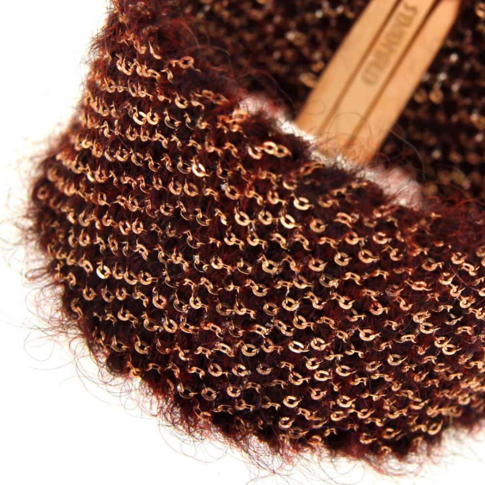 Etru Jewels 925 Silver Cachemire Large Size Bracelet In Pink Silver And Burgundy Melange Yarn - Image 2