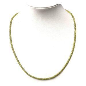 Etru Jewels 925 Silver Wrapped Round Bracelet / Necklace in Yellow Silver and Rainbow Multicolor Fabric