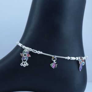 Silver Charms Sexy Rope Silver Anklets For Girls