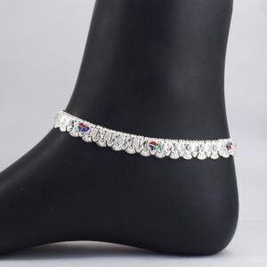 handmade Mugapu Light Weight Die Silver Anklets