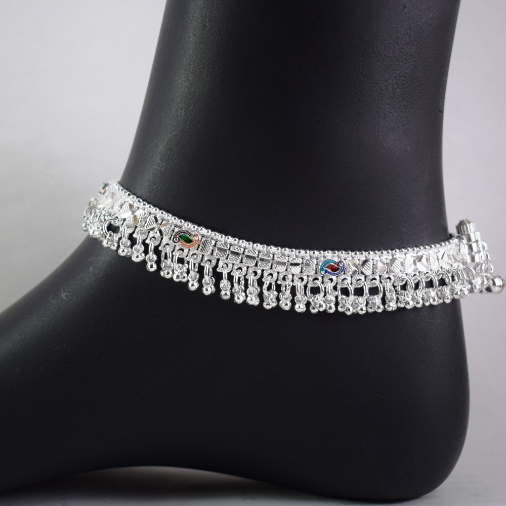 handmade kothumali Die Silver Anklets